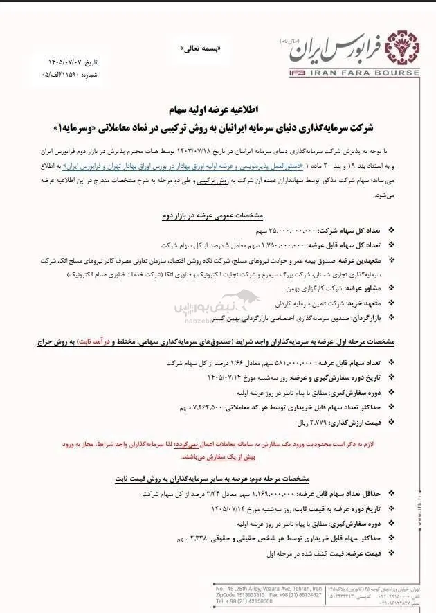 عرضه اولیه وسرمایه