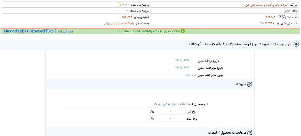 توقف نماد غچین به علت افشاي اطلاعات گروه الف