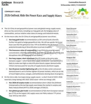 چشم‌انداز ۲۰۲۶ گلدمن ساکس از بازار کامودیتی‌ها: سوار بر رقابت قدرت و موج‌های عرضه