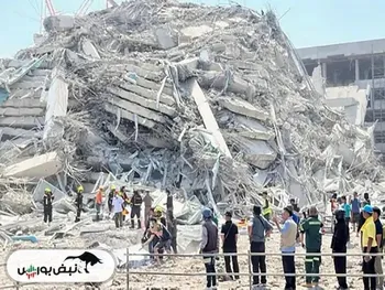 زلزله شدید میانمار | فیلم لحظه فروریختن یک برج