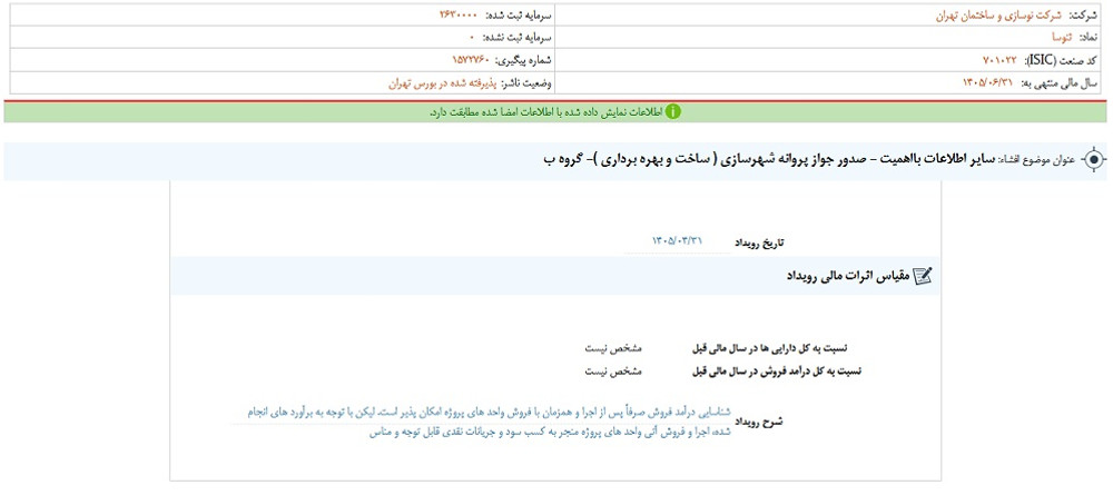 توقف نماد ثنوسا به علت افشای اطلاعات گروه ب