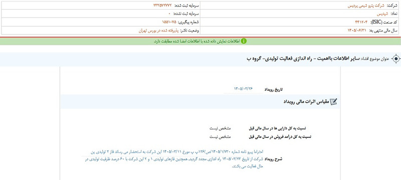 توقف نماد شپدیس به علت افشاي اطلاعات گروه ب
