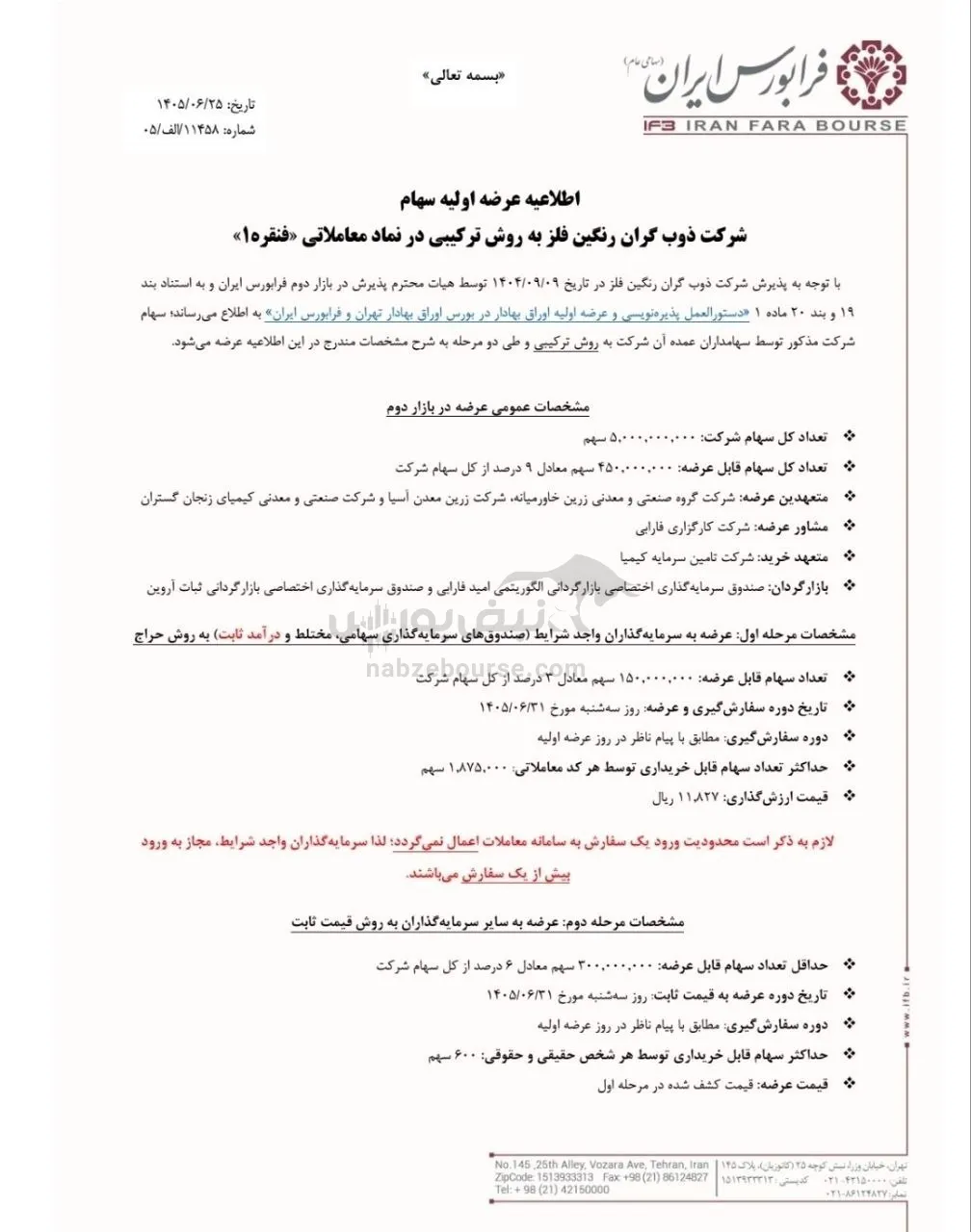 عرضه اولیه فنقره عرضه اولیه فنقره