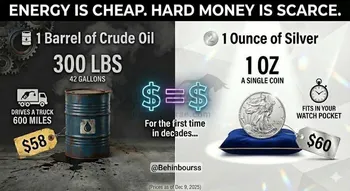 در سال ۲۰۲۰ برای خرید هر بشکه نفت حدود ۳ اونس نقره لازم بود