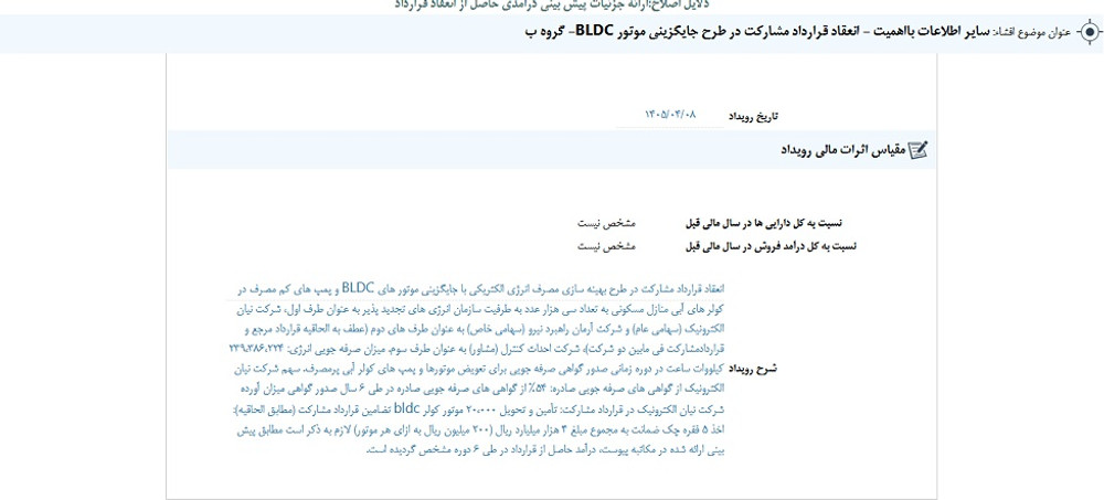 توقف نماد نیان به دلیل افشاي اطلاعات بااهمیت