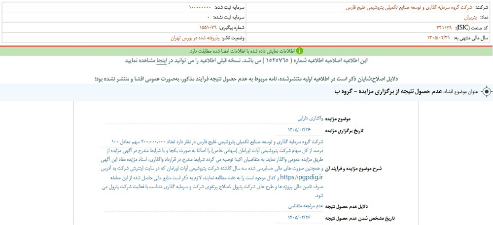 توقف نماد پترول به علت افشاي اطلاعات گروه ب